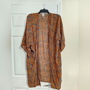Orange and Blue Patterned Kimono